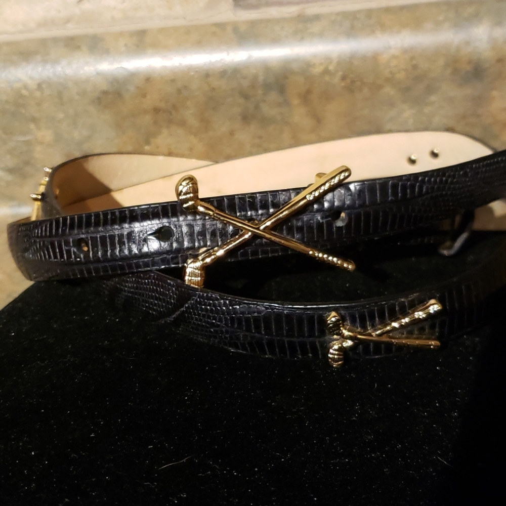 Italian Leather Golf Theme Belt